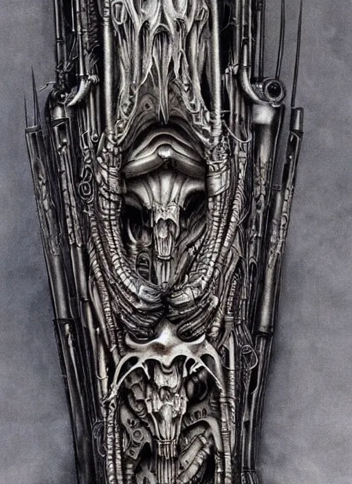 Image similar to giger, h. r. - intricately detailed katana!!!!!