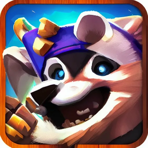 Image similar to 🦝, clash royal style characters