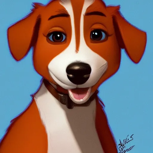 Image similar to jack russel terrier character shocked, pixar, disney, zootopia, up, concept art, sketch, trending on artstation, graphic novel, childrens illustrated storybook, by alphonse mucha and cory loftis and matthias lechner