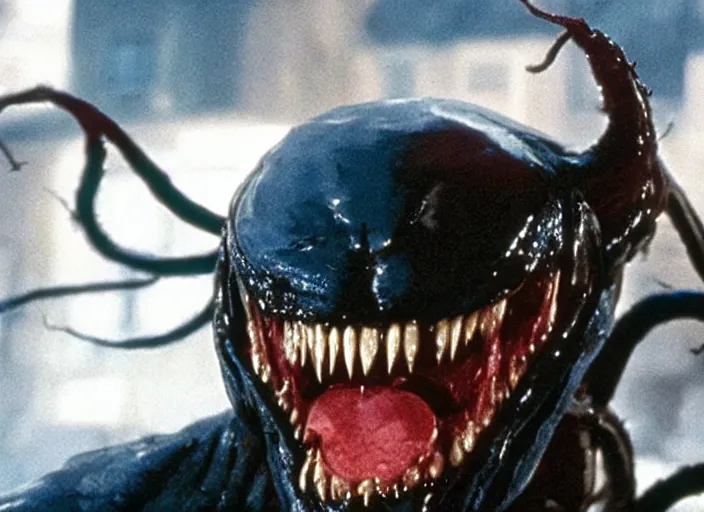 Prompt: venom as a special host in home alone movie