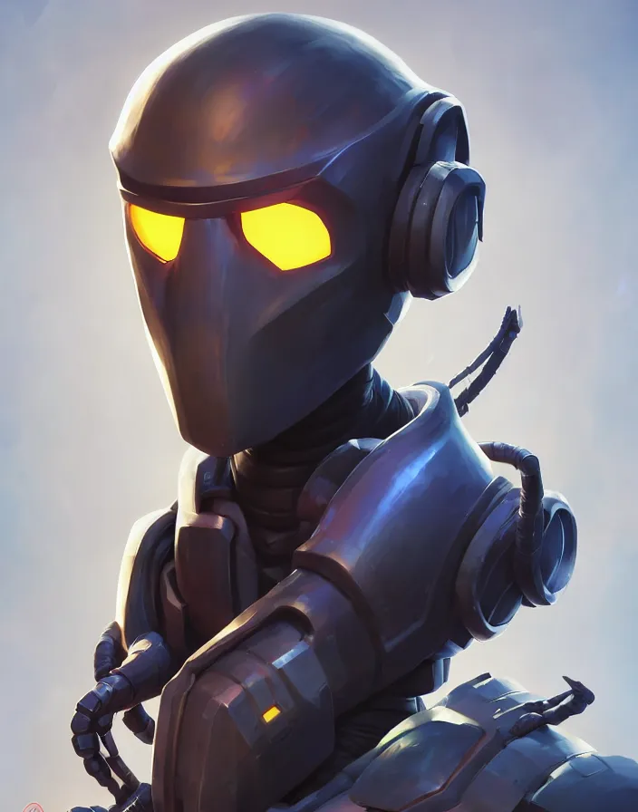 Image similar to epic mask helmet robot ninja portrait stylized as fornite style game design fanart by concept artist gervasio canda, behance hd by jesper ejsing, by rhads, makoto shinkai and lois van baarle, ilya kuvshinov, rossdraws global illumination radiating a glowing aura global illumination ray tracing hdr render in unreal engine 5