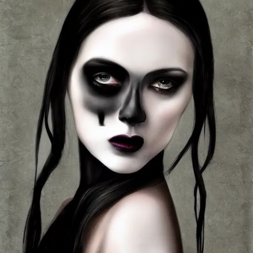 Prompt: pale goth beauty, realism