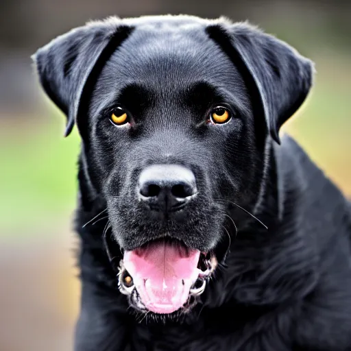 Prompt: A majestic Black Labrador, National Geographic, EOS-1D, f/1.4, ISO 200, 1/160s, 8K, RAW, unedited, symmetrical balance, in-frame