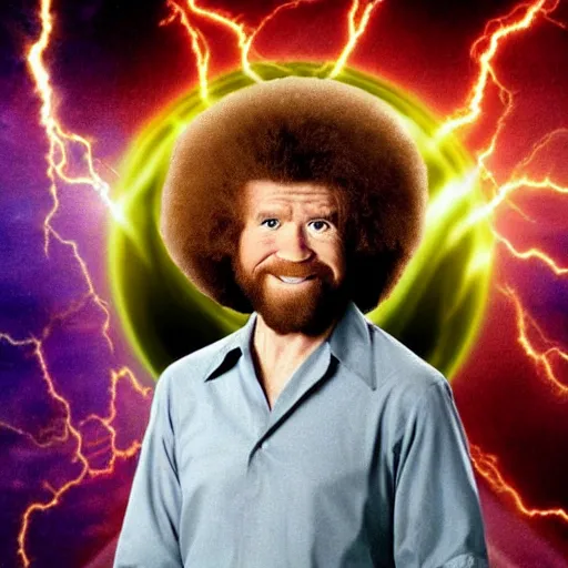 Image similar to Bob Ross as the Flash