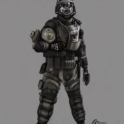 Image similar to full body concept art of a Gear Policeman trending on artstation deviantart Pinterest detailed High Resolution HD 8k