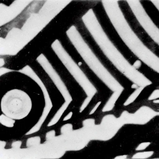 Image similar to a rizom lost film footage of tribal object / object / ( ( ( ( ( ( ( ( ( ( ( ( ( ( ( ( ( abstractmodernist ) ) ) ) ) ) ) ) ) ) ) ) ) ) / film still / cinematic / enhanced / 1 9 0 0 s / black and white / grain