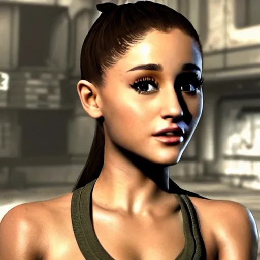 Image similar to Ariana Grande in Call of Duty, 4k