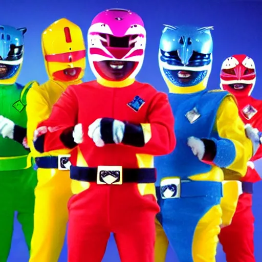 Image similar to sour patch kids as power rangers