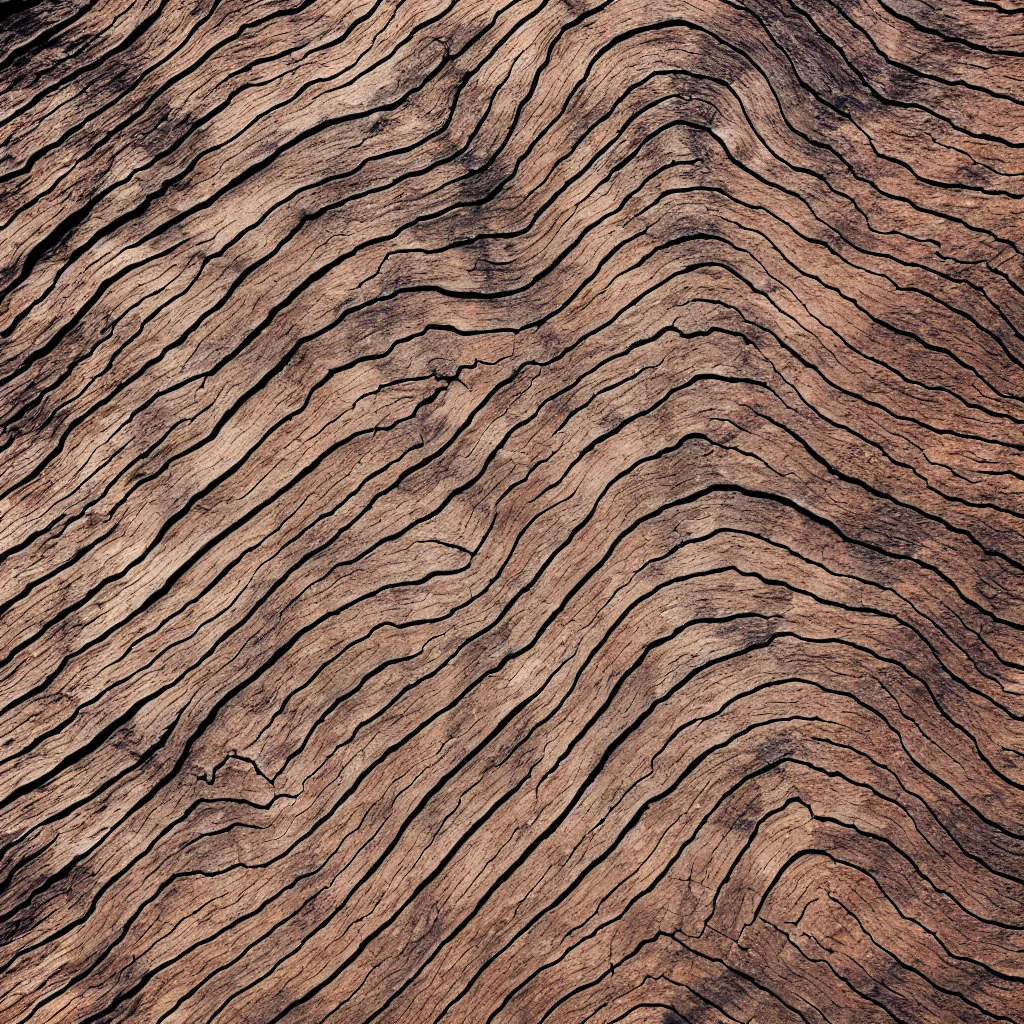 Prompt: old wood wrinkled surface texture, mountain terrain photo from above