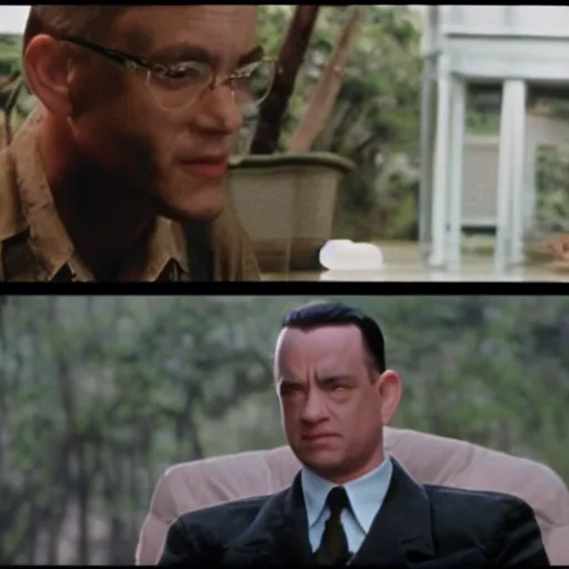 Prompt: Forrest Gump in The Matrix, live action movies, rtx on, stunning visuals, movie parodies, tom hanks as Neo