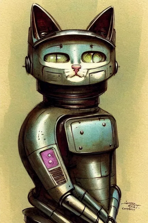 Prompt: ( ( ( ( ( 1 9 5 0 s retro robot cat. muted colors. ) ) ) ) ) by jean - baptiste monge!!!!!!!!!!!!!!!!!!!!!!!!!!!!!!