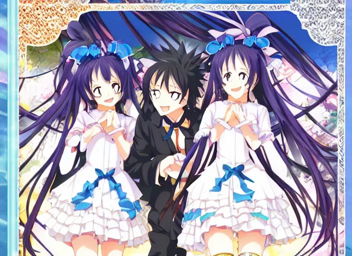 Image similar to moe tapestries goods ; kadokawa light novel, cover, ; visual nove