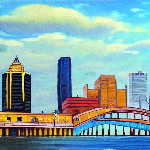 Image similar to a painting of Milwaukee Wisconsin