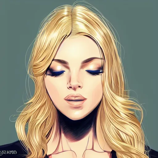 Prompt: a very beautiful blonde woman with her head tilted backwards, god ray across her face, eyes closed, front shot, close - up, hyper detailed, high contrast, bokeh background, realistic, artgerm 4 k