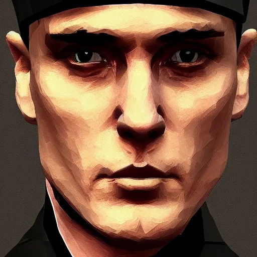 Prompt: Tommy Shelby from Peaky Blinders. Low Poly art. Trending on ArtStation