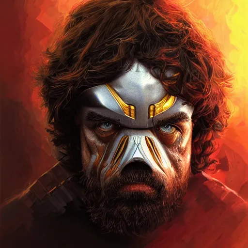 Image similar to peter dinklage as the predator digital painting, extremely detailed, 4 k, intricate, brush strokes, mark arian, artgerm, bastien lecouffe - deharme