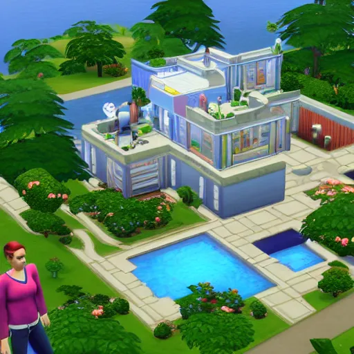 Image similar to a screenshot from the sega genesis version of the sims 4