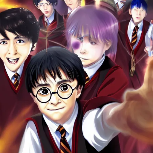 Image similar to Harry Potter as a Japanese anime 4K quality super realistic