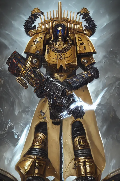 Image similar to queen portrait heros warhammer 4 0 k horus heresy fanart - the primarchs emperor by johannes helgeson animated with vfx concept artist & illustrator global illumination ray tracing hdr fanart arstation zbrush central hardmesh 8 k octane renderer comics stylized