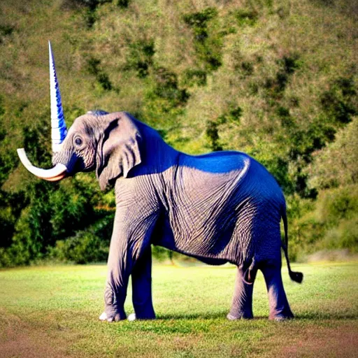 Image similar to elephant unicorn hybrid.