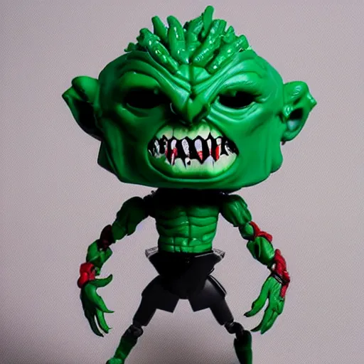 Image similar to voroni monster stop motion vinyl action figure, plastic, toy, butcher billy style