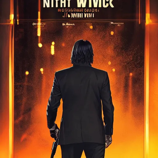 Image similar to john wick holding ar15 at a night club, 8k,