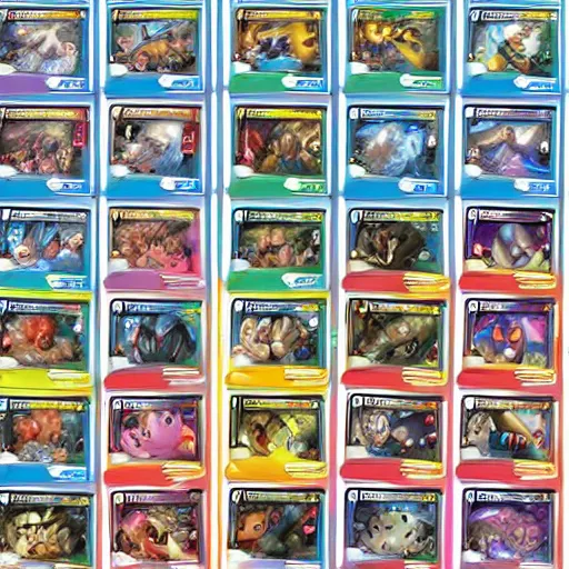 Image similar to pokemon cards with snooki, joe biden, nicki minaj, kim kardashian, osama bin laden, pokemon anime style, hd 8k image high detail, at target