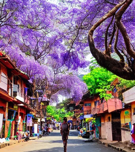 Image similar to jacaranda trees in kathmandu city streets