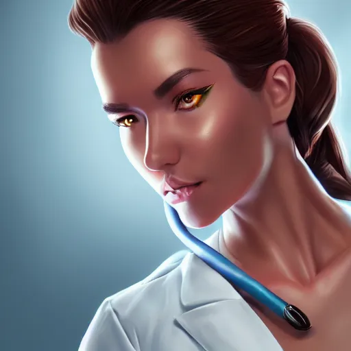 Image similar to a surgeon by artgerm, digital art, unreal engine 5, trending on artstation, deviantart, pinterest, rule of thirds, 4 k uhd image