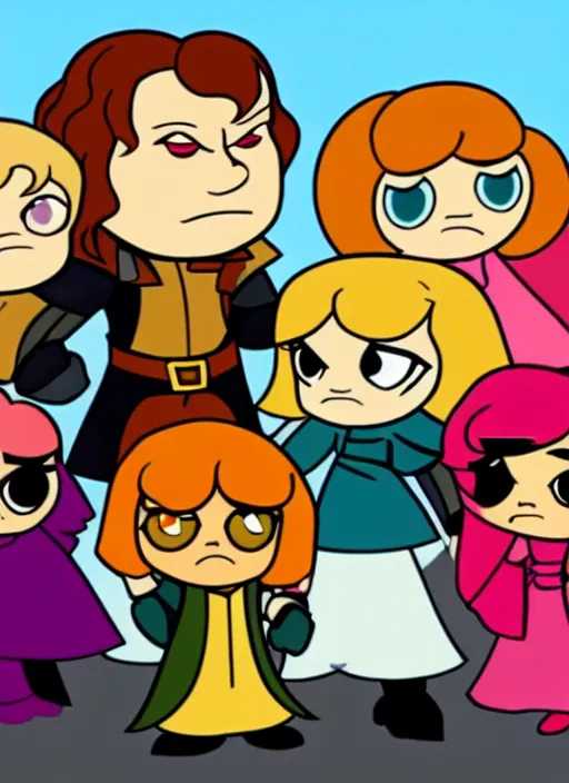 Image similar to tyrion lannister is a cartoon character in powerpuff girls