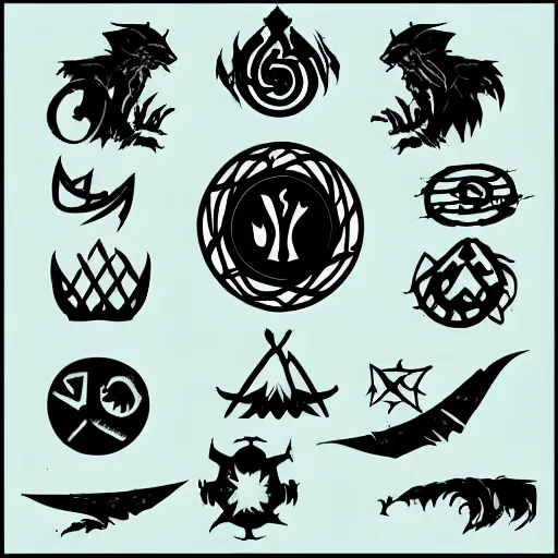 Image similar to fantasy witch swamp rpg game spell symbols