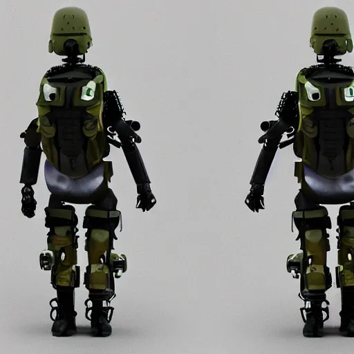 Prompt: futuristic special forces soldier robot, with exoskeleton armor and night vision goggles