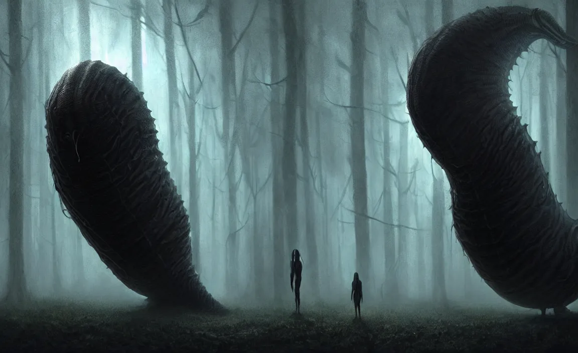 Image similar to epic professional digital art of hungry alien like giant slug, eerie atmospheric lighting, painted, detailed, dynamic lighting, foreboding, by leesha hannigan, wayne haag, reyna rochin, ignacio fernandez rios, mark ryden, iris van herpen, hdr, 8 k, epic, stunning, gorgeous, much wow, cinematic, masterpiece