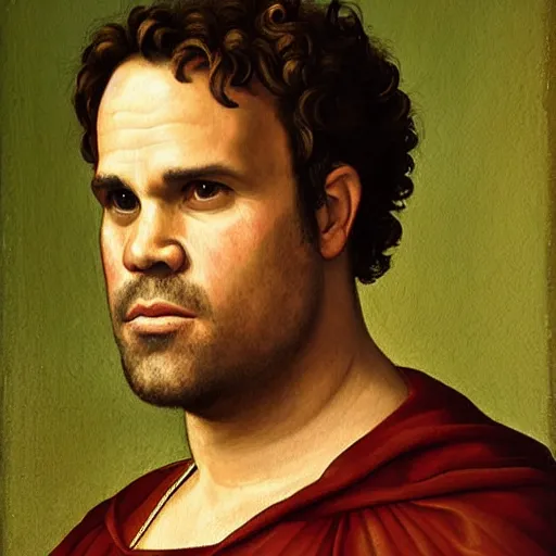 Image similar to a renaissance style portrait painting of Mark Ruffalo