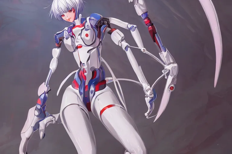 Prompt: A beautiful image of rei ayanami from neon evangelion ,D&D, fantasy, highly detailed, digital art, artstation, smooth, sharp focus, fantasy illustration, art by Peter Tang and artgem and Alina Ivanchenko and Hirokazu Yokohara and Kago Shintaro