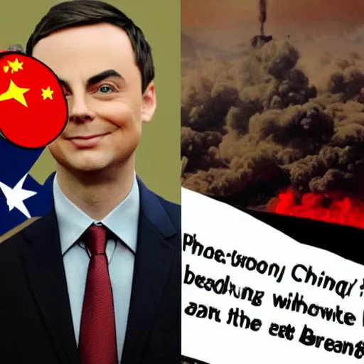 Image similar to sheldon cooper nuking china as president