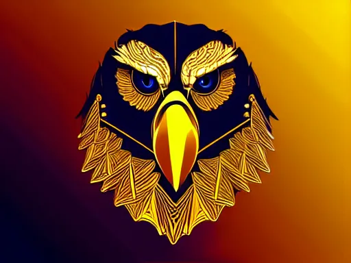 Image similar to Portrait of eagle, steampunk, gold, colorful, illustration, highly detailed, simple, smooth and clean vector curves, no jagged lines, vector art , smooth