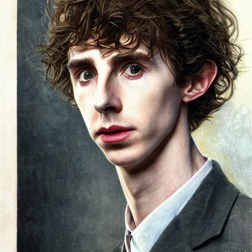 Prompt: portrait of a hybrid of benedict cumberbatch and freddie highmore and and timothee chalamet like the doctor who, photo realistic, highly detailed, perfect face, fine details, by vdragan bibin, hans thoma, greg rutkowski, alexandros pyromallis