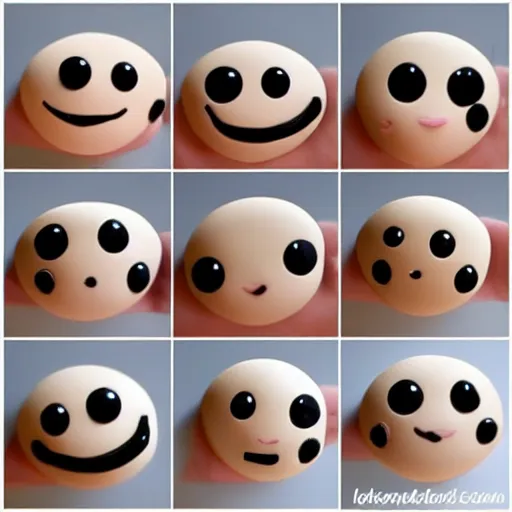 Image similar to cute clay cartoon eyes