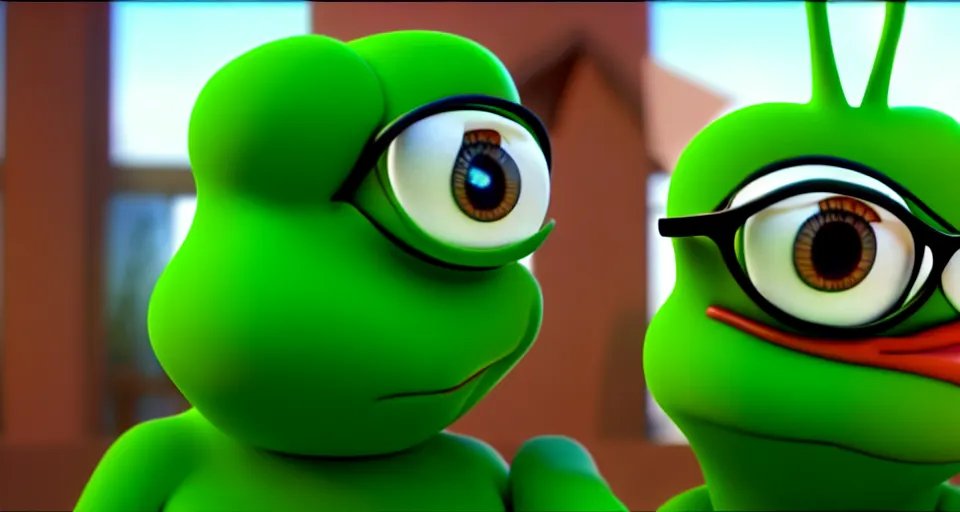 Prompt: frame from pepe 3d movie