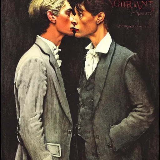 Prompt: dorian gray illustrated by norman rockwell