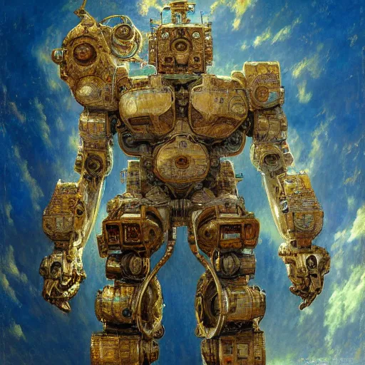 Prompt: highly detailed painting of a robotic humanoid gorilla mecha, painting by gaston bussiere, craig mullins, j. c. leyendecker, lights, art by ernst haeckel, john william godward, hammershøi, alex grey, dmt, symmetric, masterpiece details, hyper - detailed, hd, hdr, 4 k, 8 k