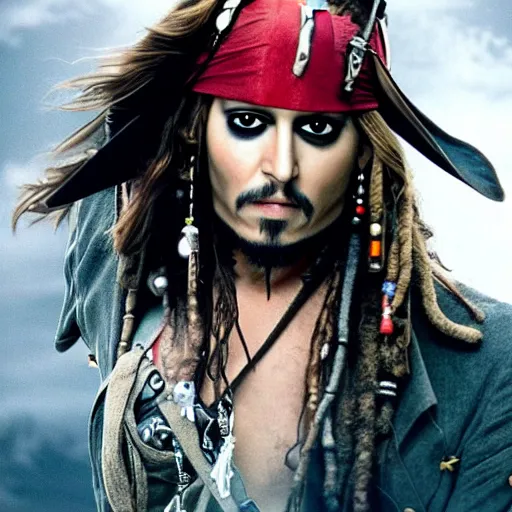 Natalie Portman as Captain Jack Sparrow (Pirates of | Stable Diffusion ...
