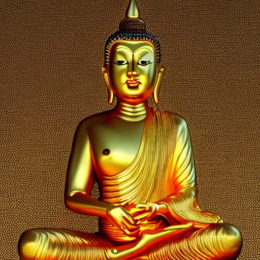 Prompt: highly detailed full body picture of golden Buddha statue, concept art, digital art, studio lightning, bright colors, intricate, masterpiece, photorealistic, hiperrealistic, sharp focus, high contrast, intricate, Artstation HQ, DeviantArt trending, 4k UHD, Unreal Engine 5, Octane render