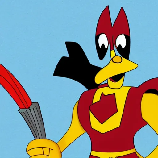 Prompt: daffy duck as iron man