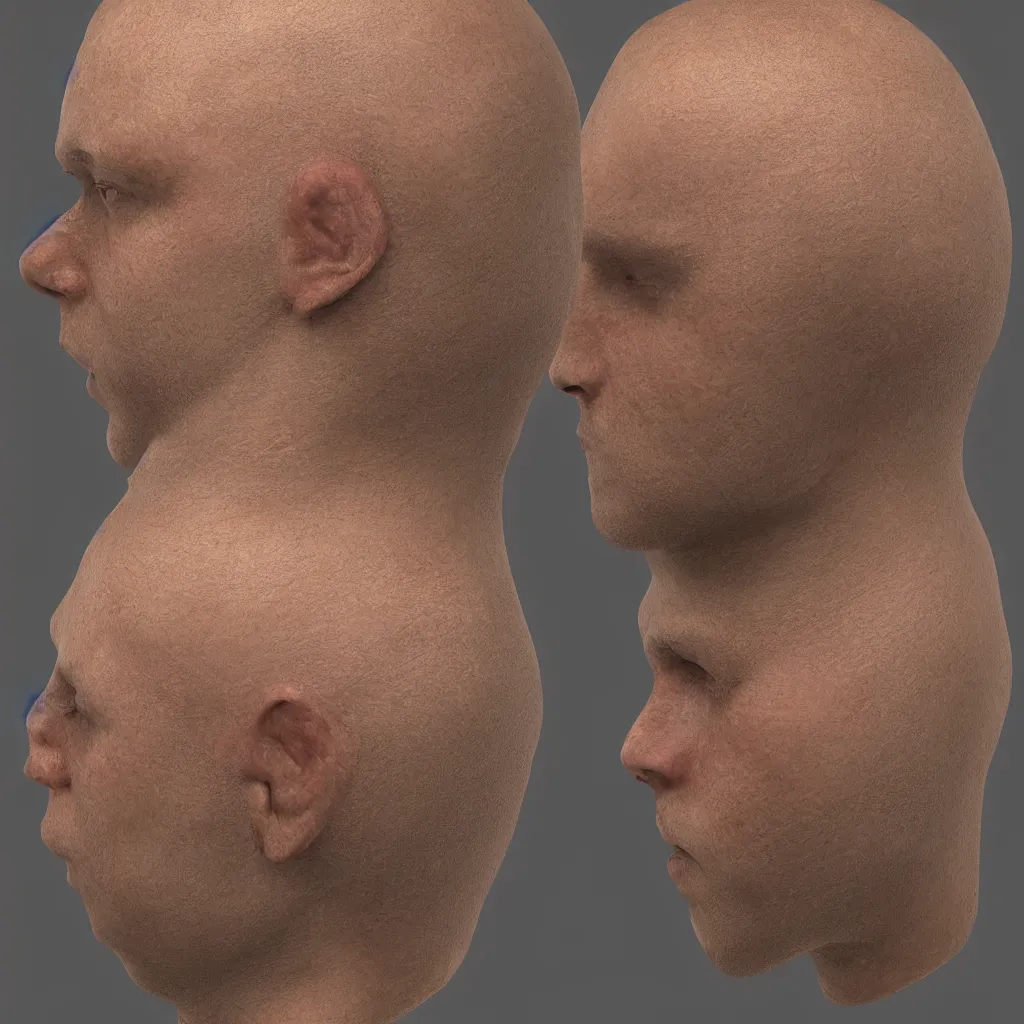 Image similar to unwrapped human head texture, male in 3 0 s, 8 k