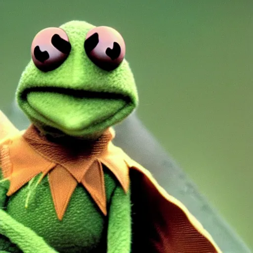 Prompt: Kermit the frog, from The Lord of the Rings(2001)