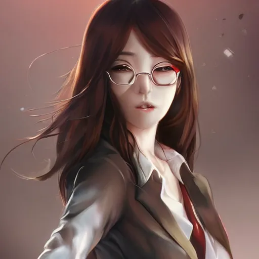 Prompt: kurisu makise, elegant, ultra highly detailed, digital painting, smooth, sharp focus, artstation, pixiv, art by Ina Wong, Bo Chen, artgerm, rossdraws, sakimichan