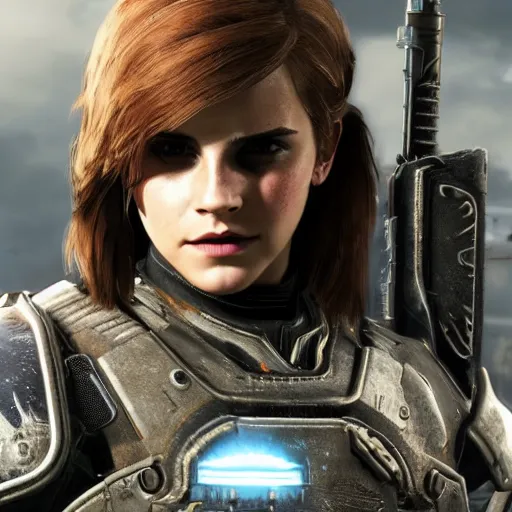 Prompt: emma watson in gears of war destiny 2 call of duty witcher 3 warframe pokemon mario spongebob fortnite ice cream smash bros highly detailed, extremely high quality, hd, 4 k, professional photographer, 4 0 mp, lifelike, top - rated, award winning, realistic, detailed lighting, detailed shadows, sharp, no blur, edited, corrected, trending