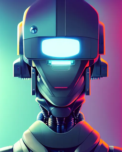 Image similar to hyper - realistic portrait of a futuristic robot, gta v cover art, celshading, sharp focus, intricate, detailed, rhads, andreas rocha, makoto shinkai, lois van baarle, ilya kuvshinov, greg rutkowski, dynamic lighting, grunge aesthetic, 4 k